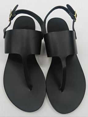 NEW | Ancient Greek Sandals Black Leather Toe-Post Sandals Size 9